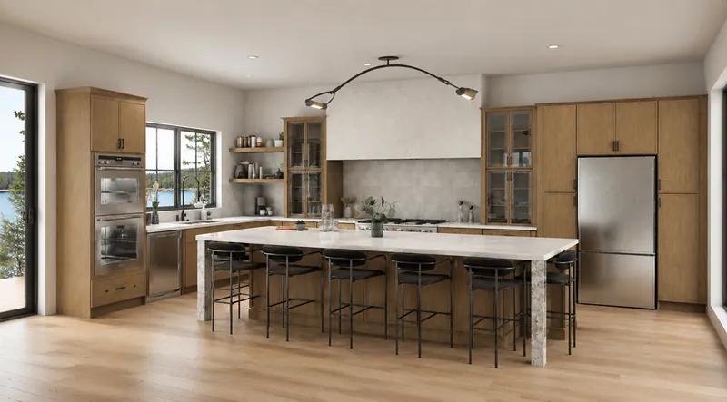 The Ringlever kitchen overlooking the lake